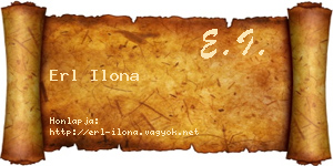 Erl Ilona névjegykártya